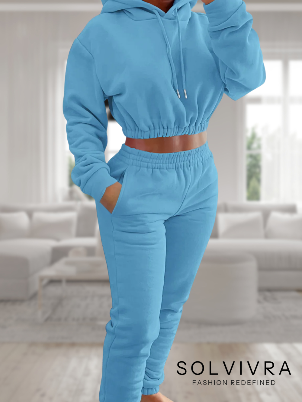 Solvivra Cropped Hooded Sweatshirt and Pants