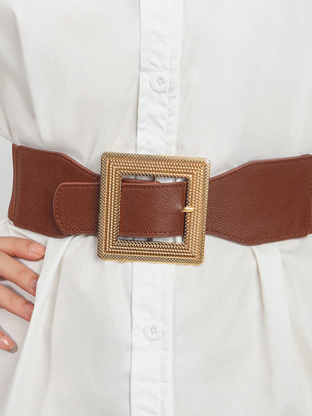 Solvivra Polished Frame PU Leather Belt