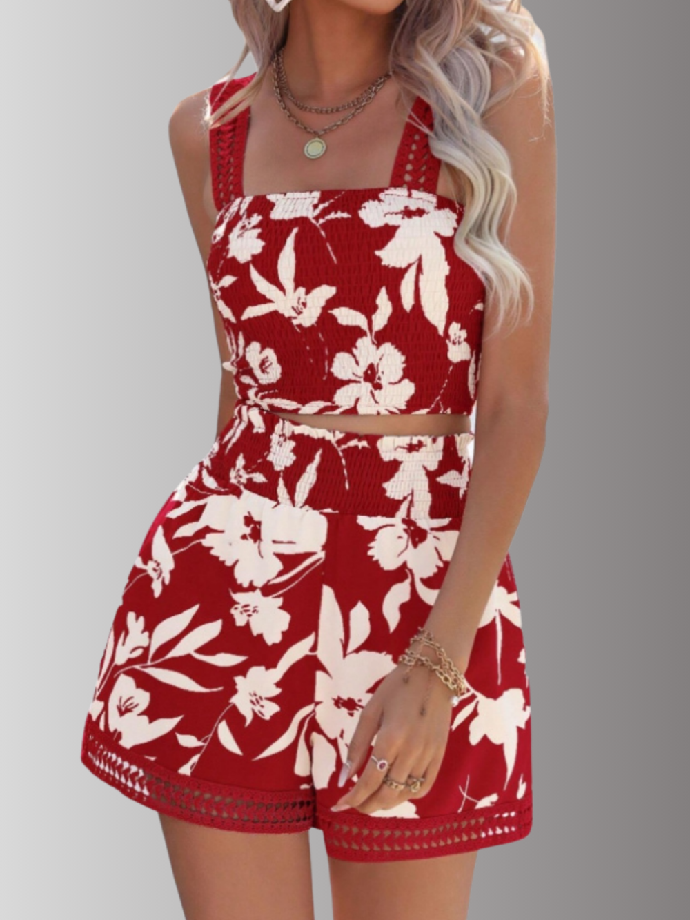 Solvivra Pretty in Summer Petals Top and Shorts Set