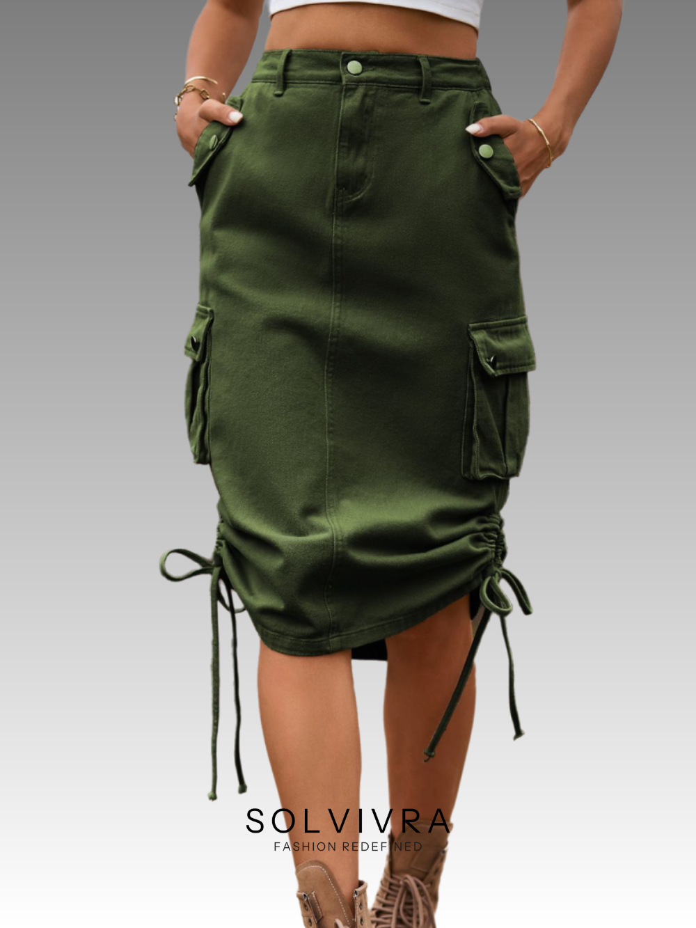 Solvivra Side Street Cargo Midi Skirt