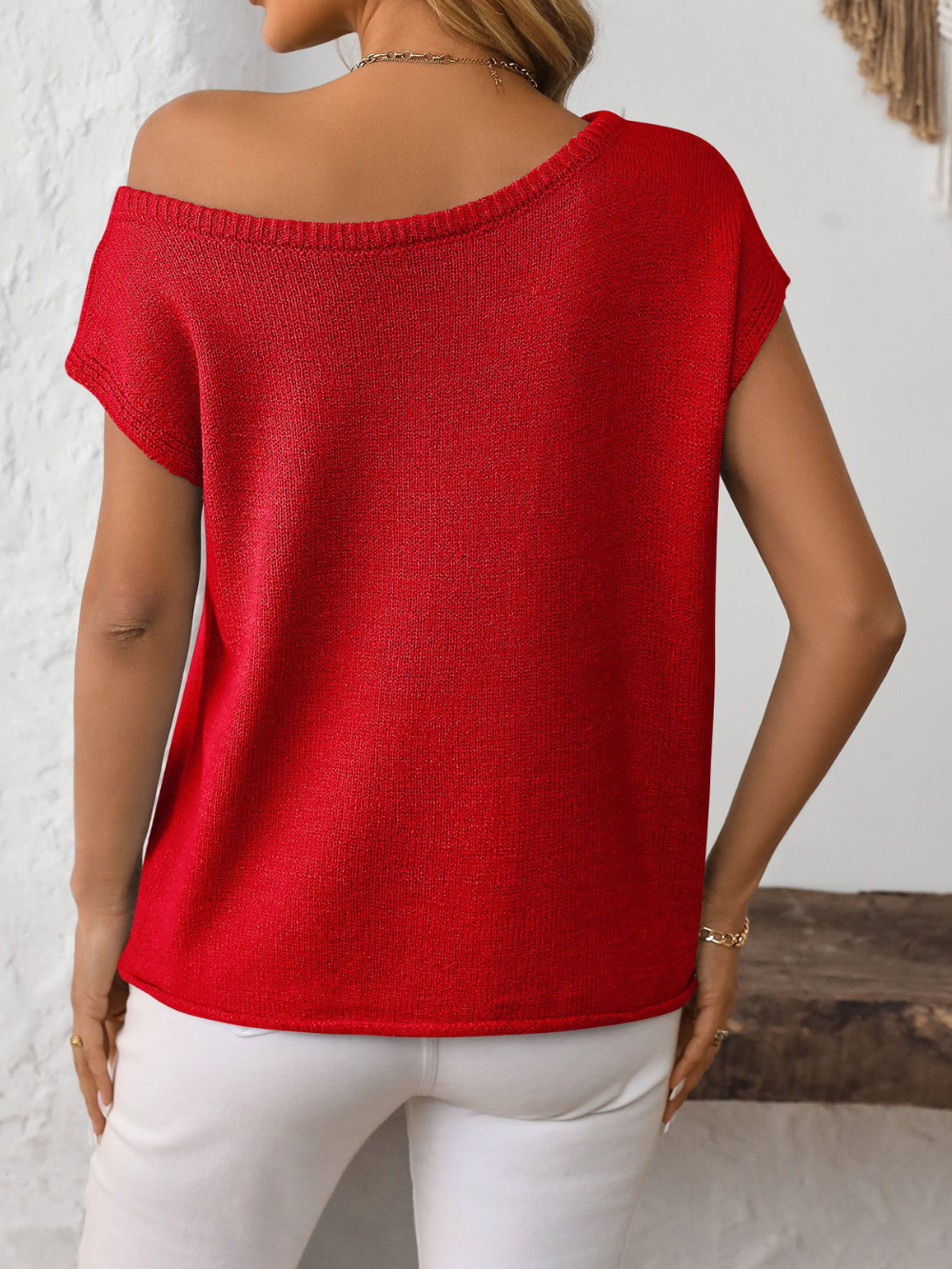 Solvivra Sundaze One Side Off-Shoulder Knit Top