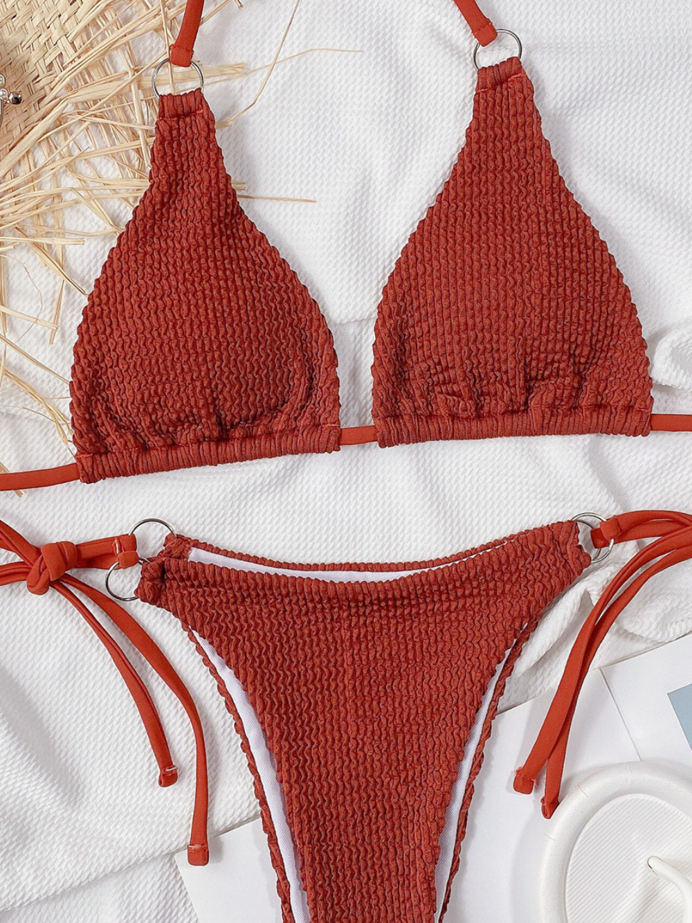 Solvivra SunCrave Textured Halter Bikini-Set
