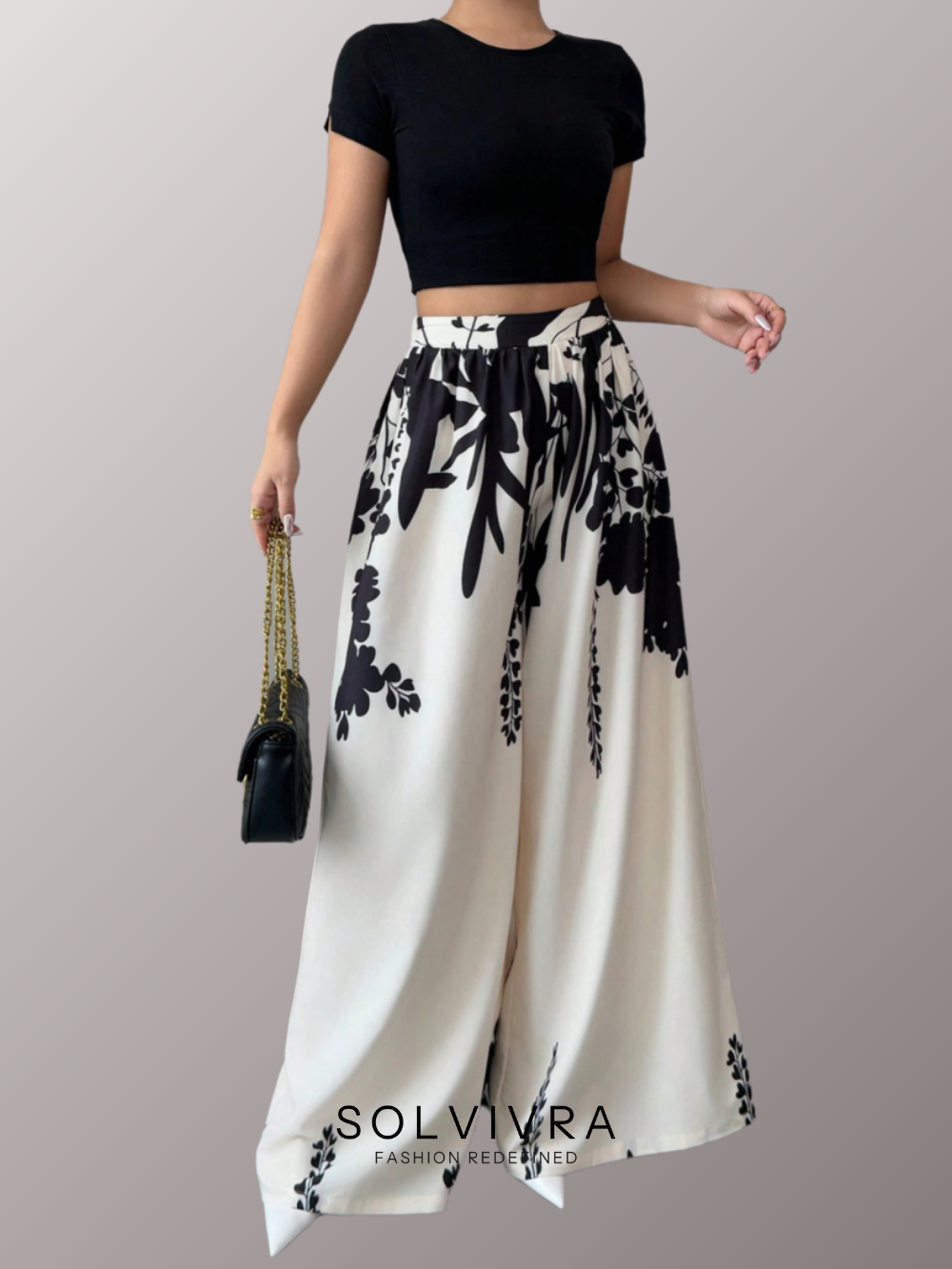 Solvivra Verdant Grace Wide Leg Pants