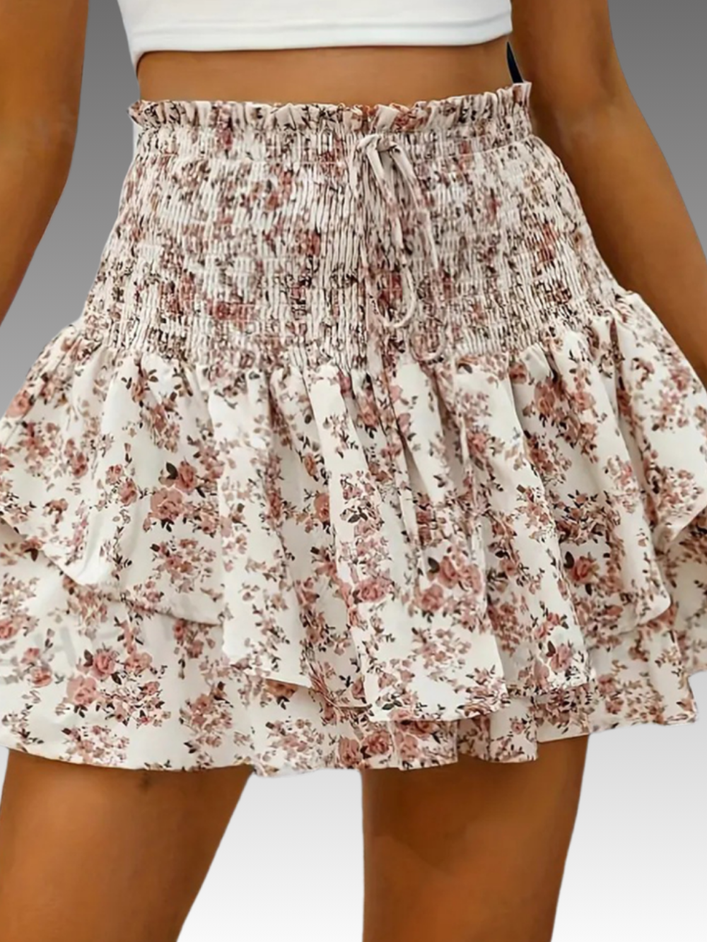 Solvivra Apricot Bloom Layered Skort