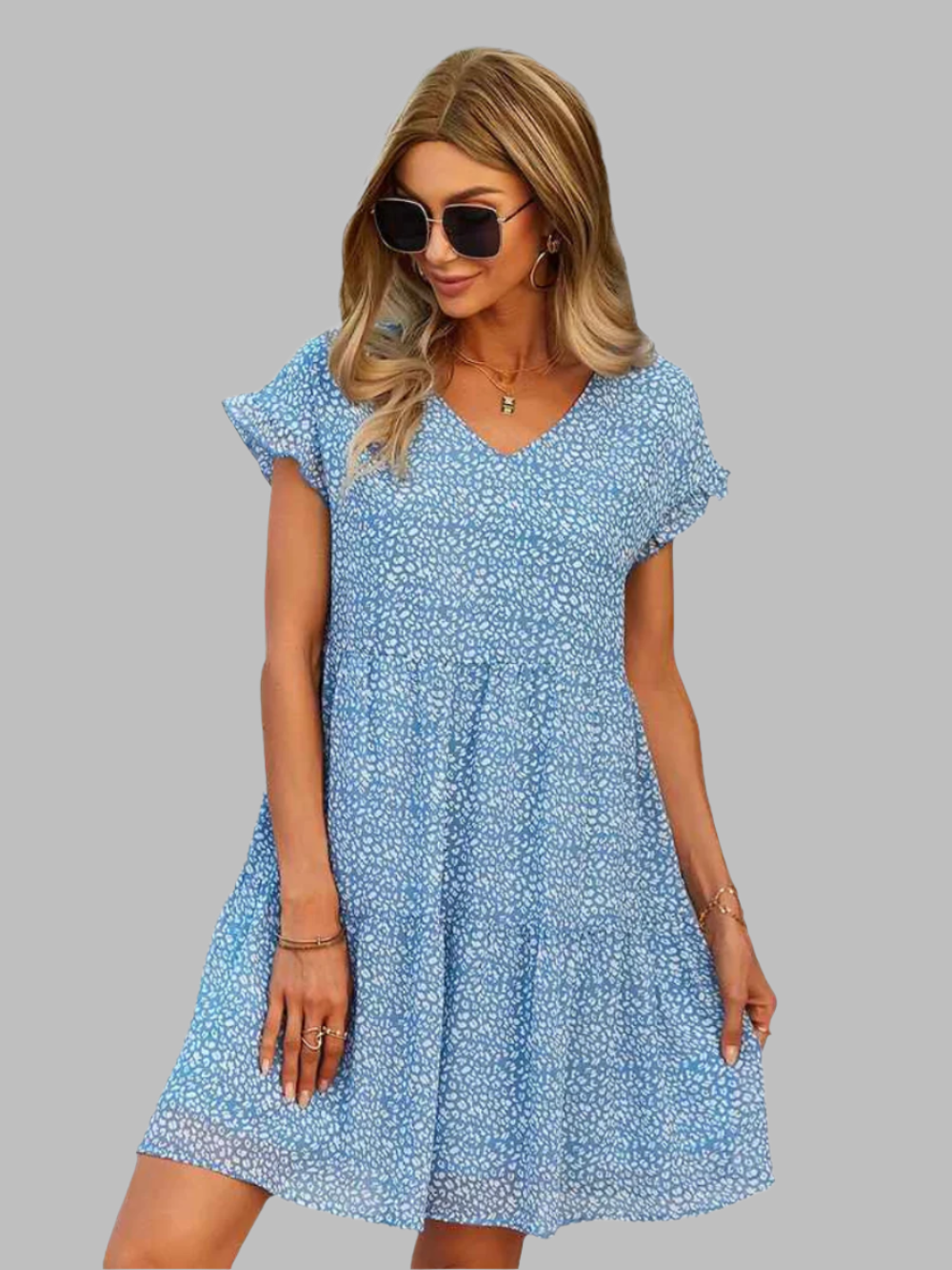 Solvivra Breezy Ruffle Chiffon Dress