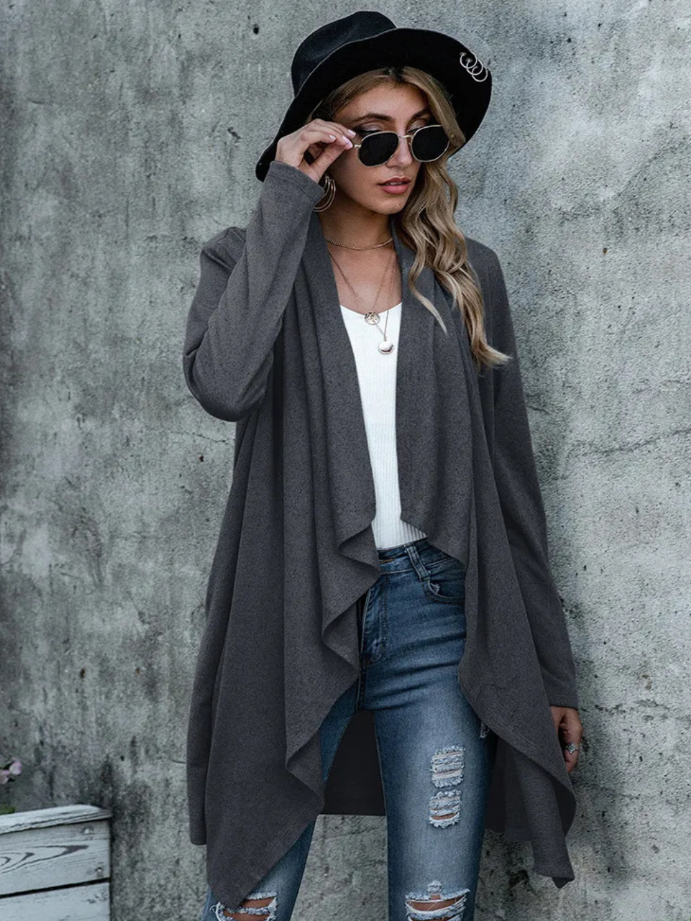 Solvivra Gray Luxe Knitted Cardigan