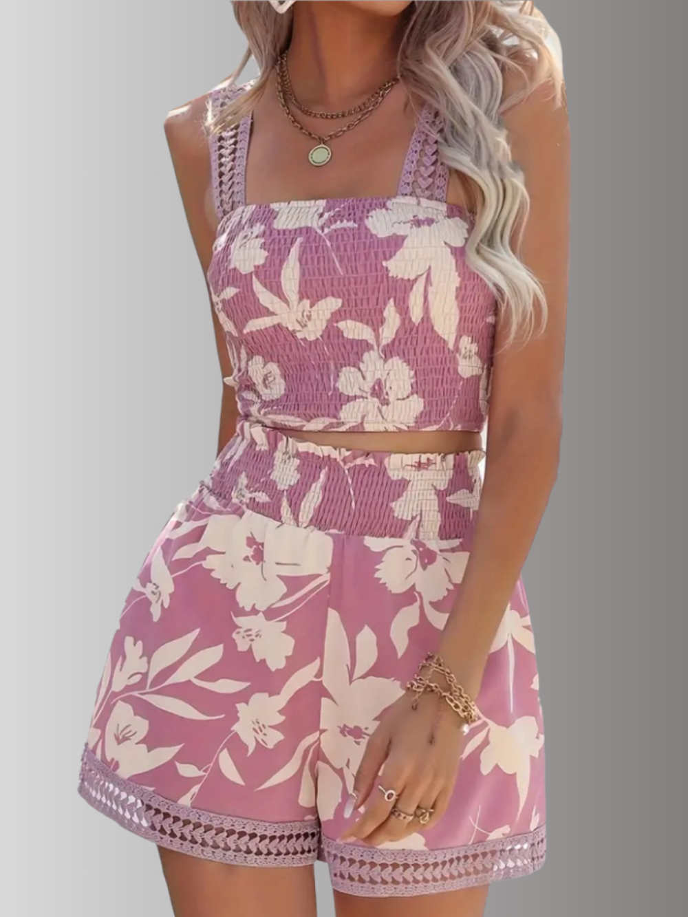 Solvivra Pretty in Summer Petals Top and Shorts Set