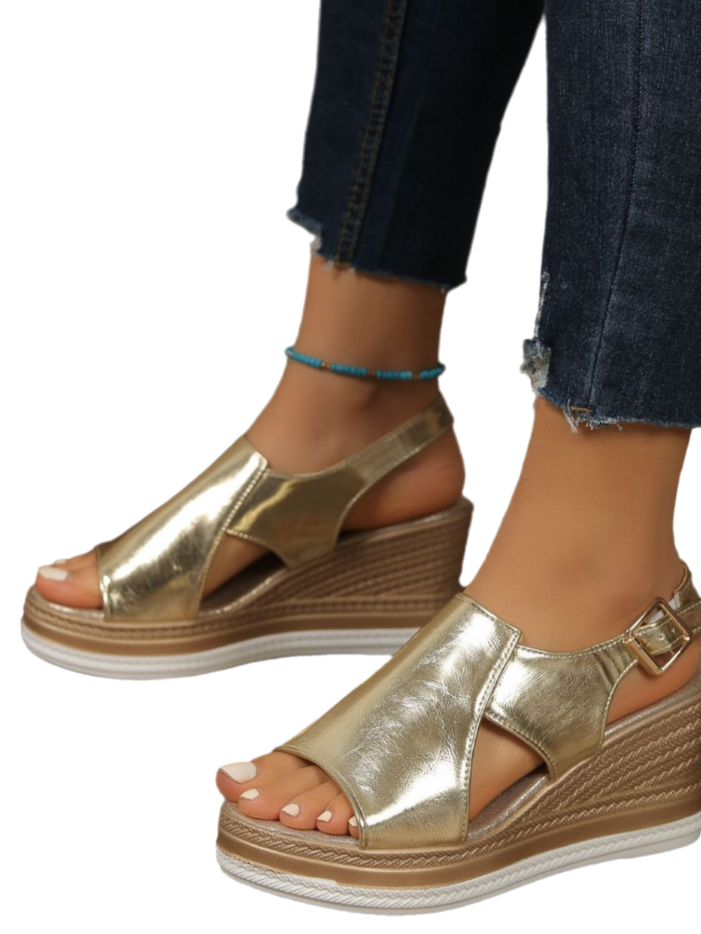 Solvivra Shimmer Rush Wedge Sandals