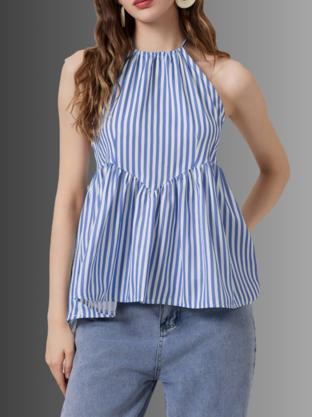 Solvivra Summer Ripple Halter Top