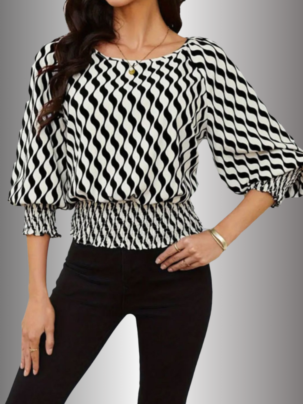 Solvivra Shape Play Smocked Waist Top