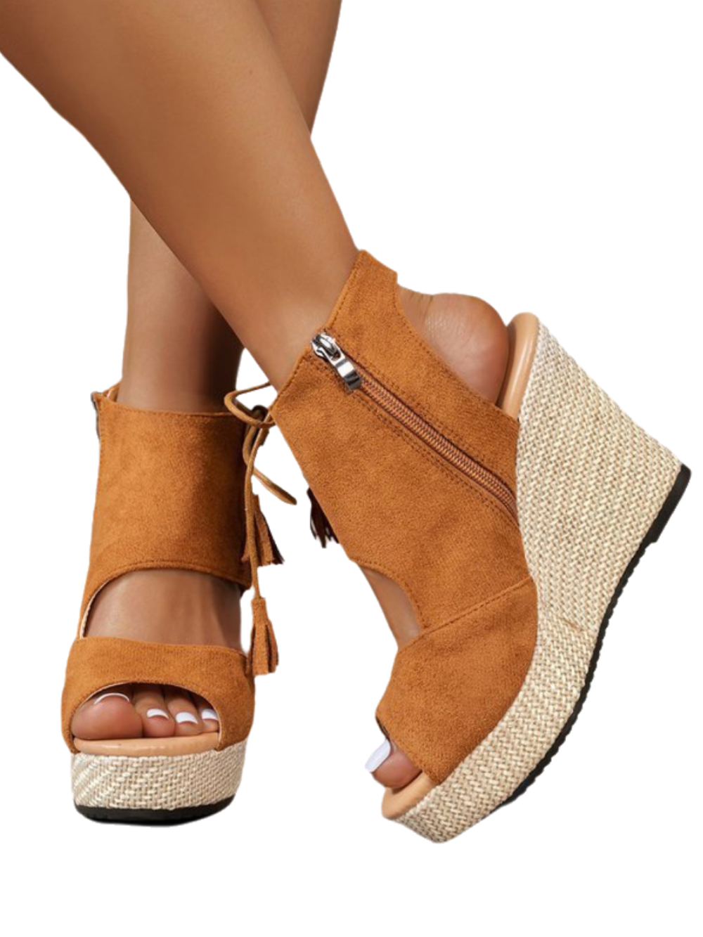 Solvivra Tassel Tread Wedge Sandals