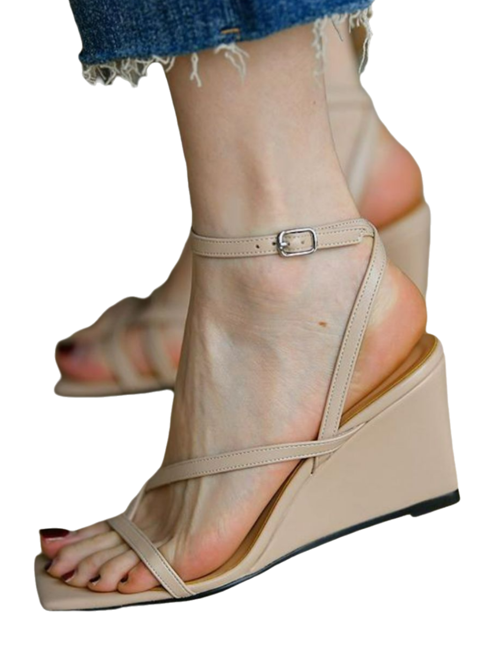 Solvivra Strappy Chic Open Toe Wedge Sandals
