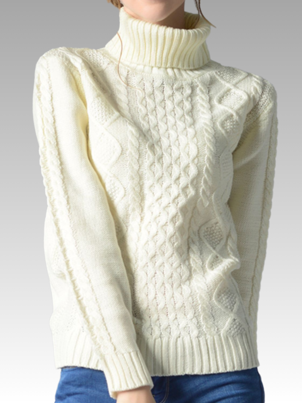 Solvivra Alpine Glow Cable-Knit Sweater