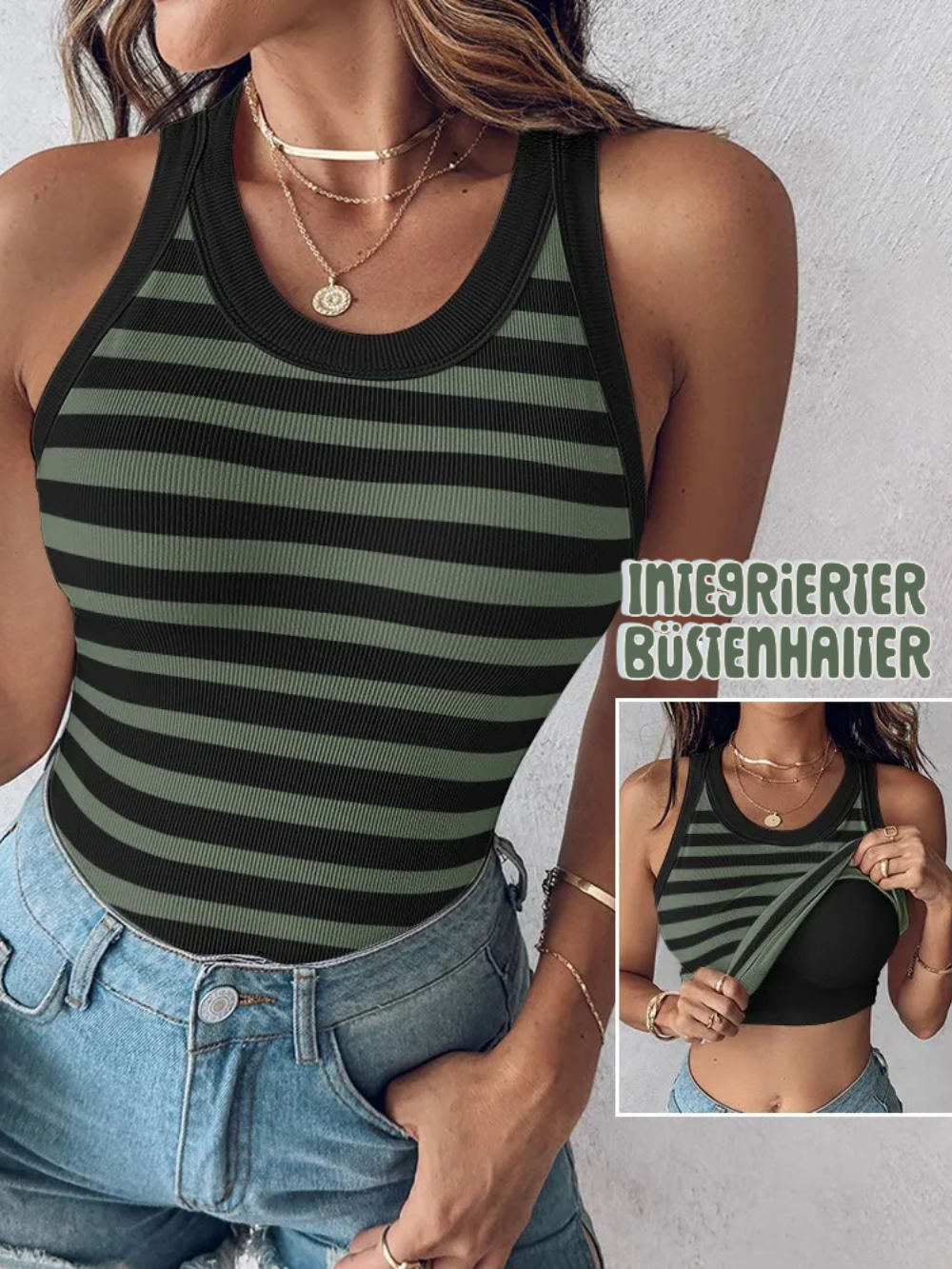Solvivra Stripe & Chic Bralette Tank