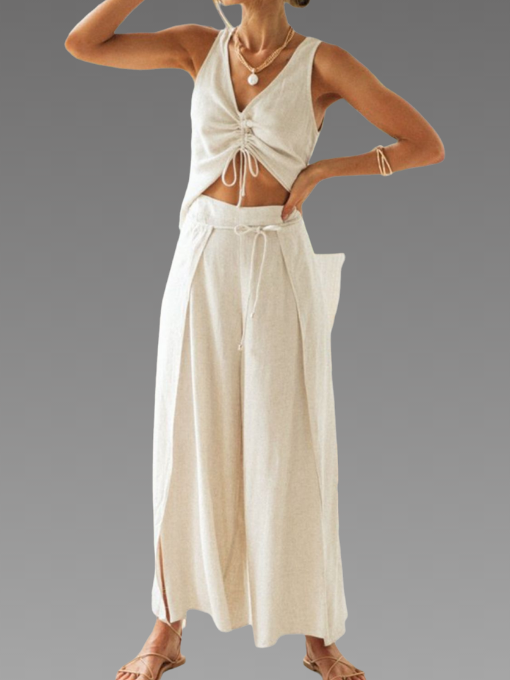 Solvivra Tied and Timeless Top and Pants Set