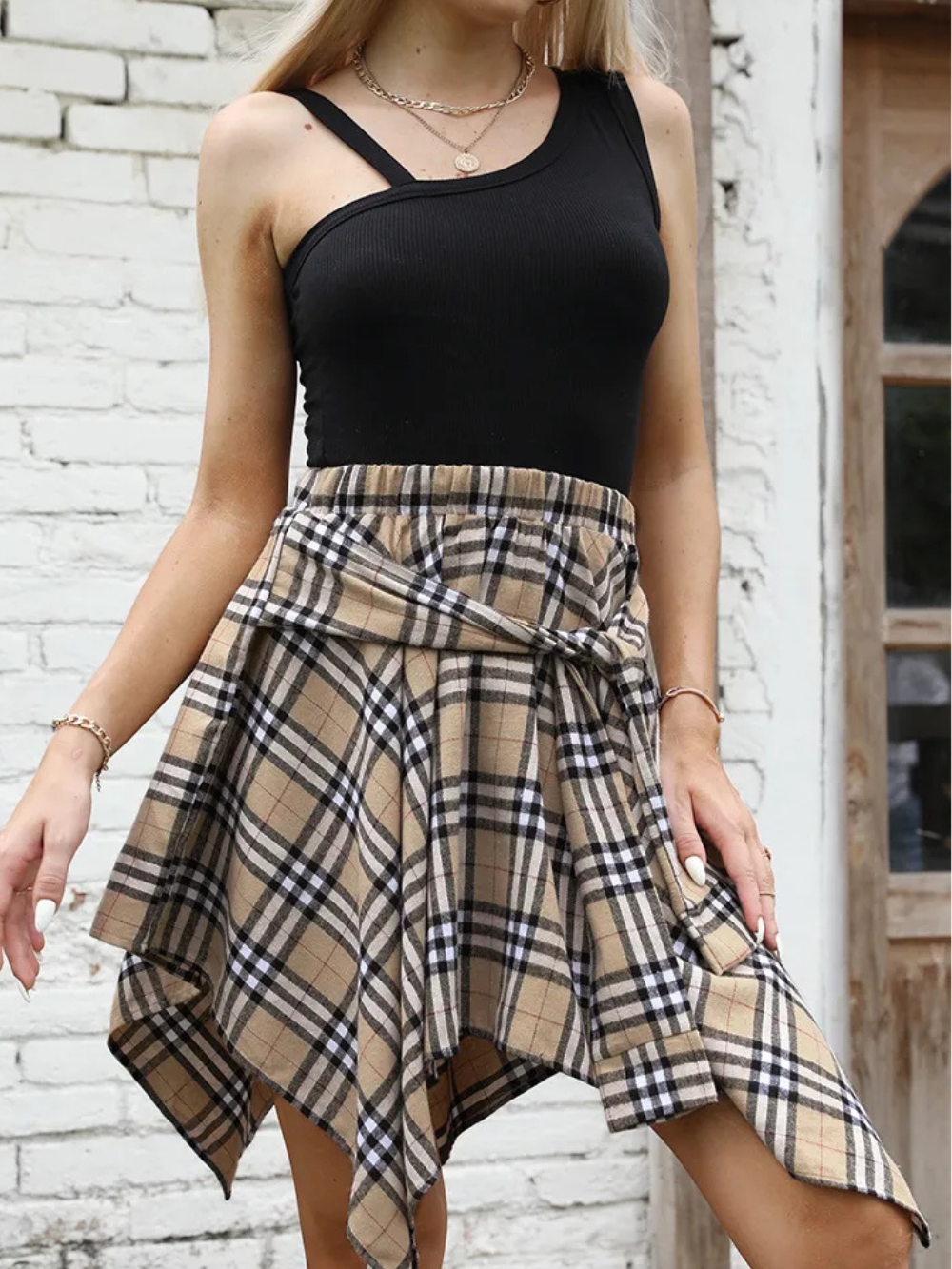Solvivra Irreguluxe Tie-Sleeve Skirt