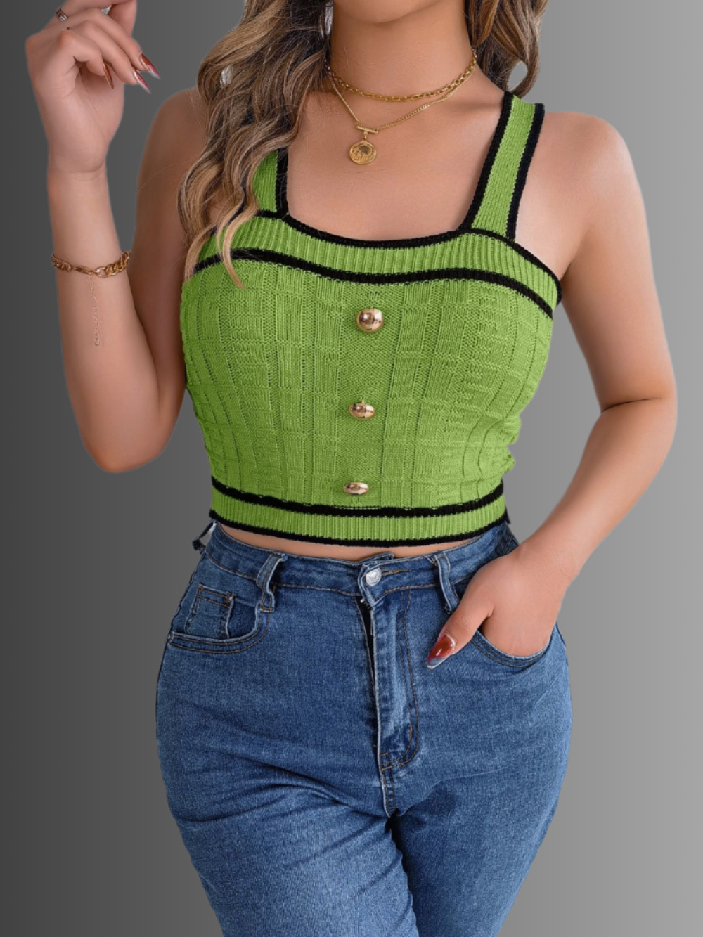 Solvivra Knit Happens Cropped Cami Top