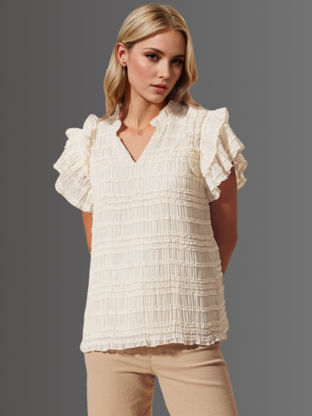 Solvivra Sway Belle Flounce Sleeve Top