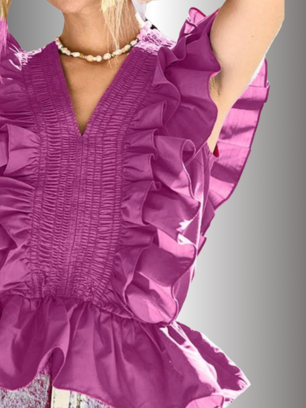 Solvivra Berry Crush Ruffled Top
