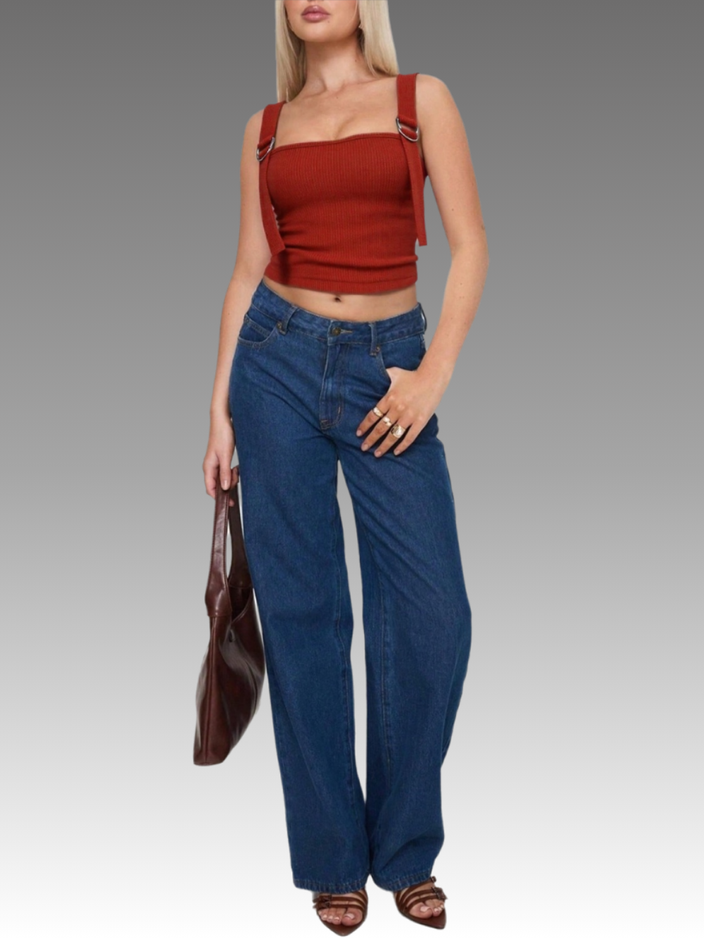 Solvivra Clean Cut Square Neck Cropped Tank Top