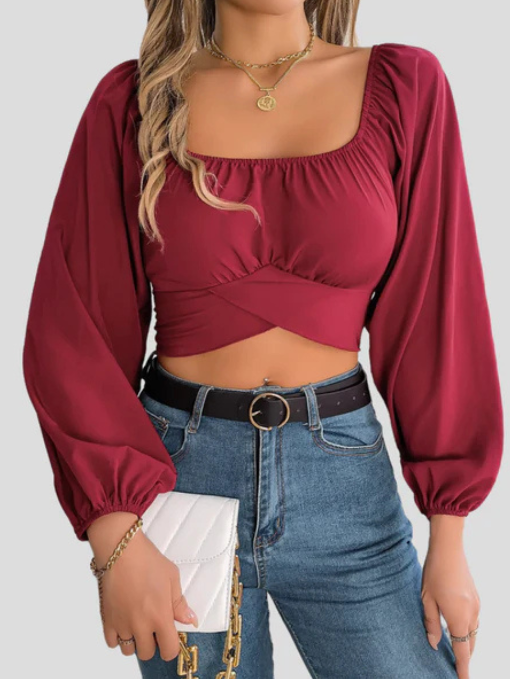 Solvivra Celestia Lantern Sleeve Midriff