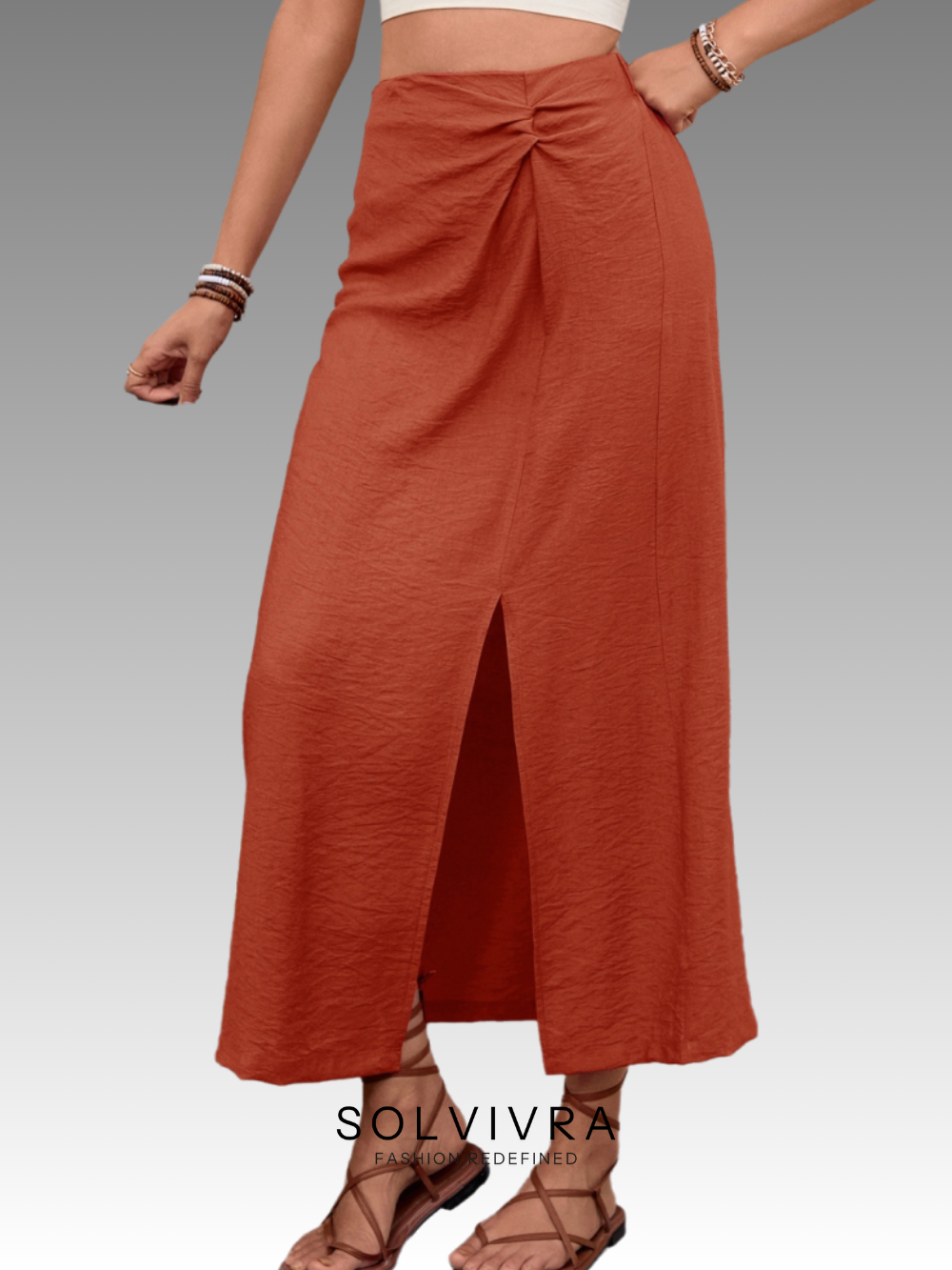 Solvivra Sunset Slit Midi Skirt