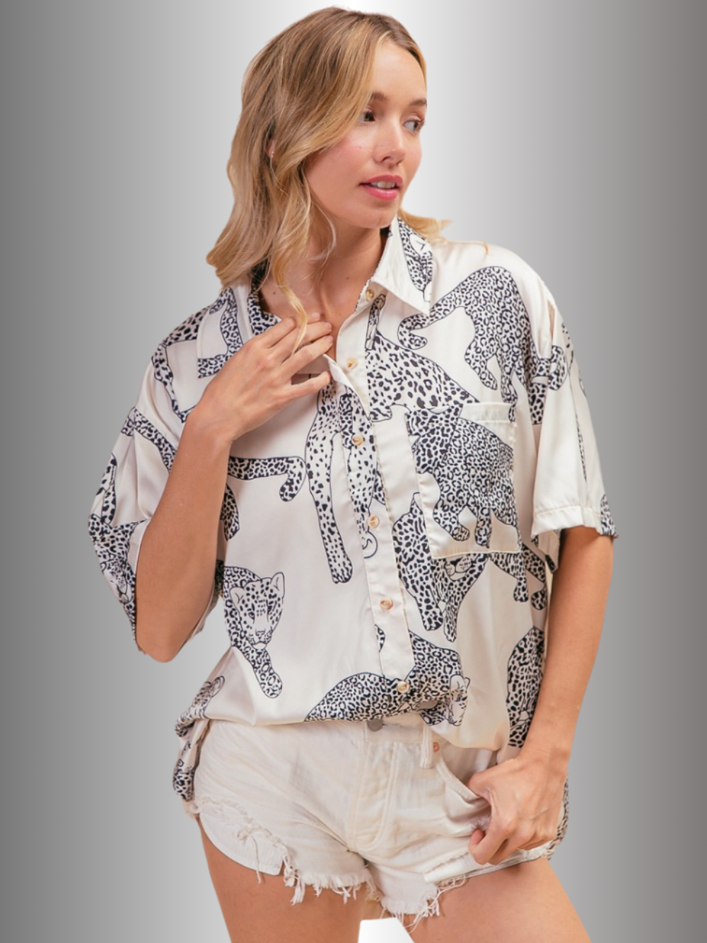 Solvivra Satin Safari Blouse