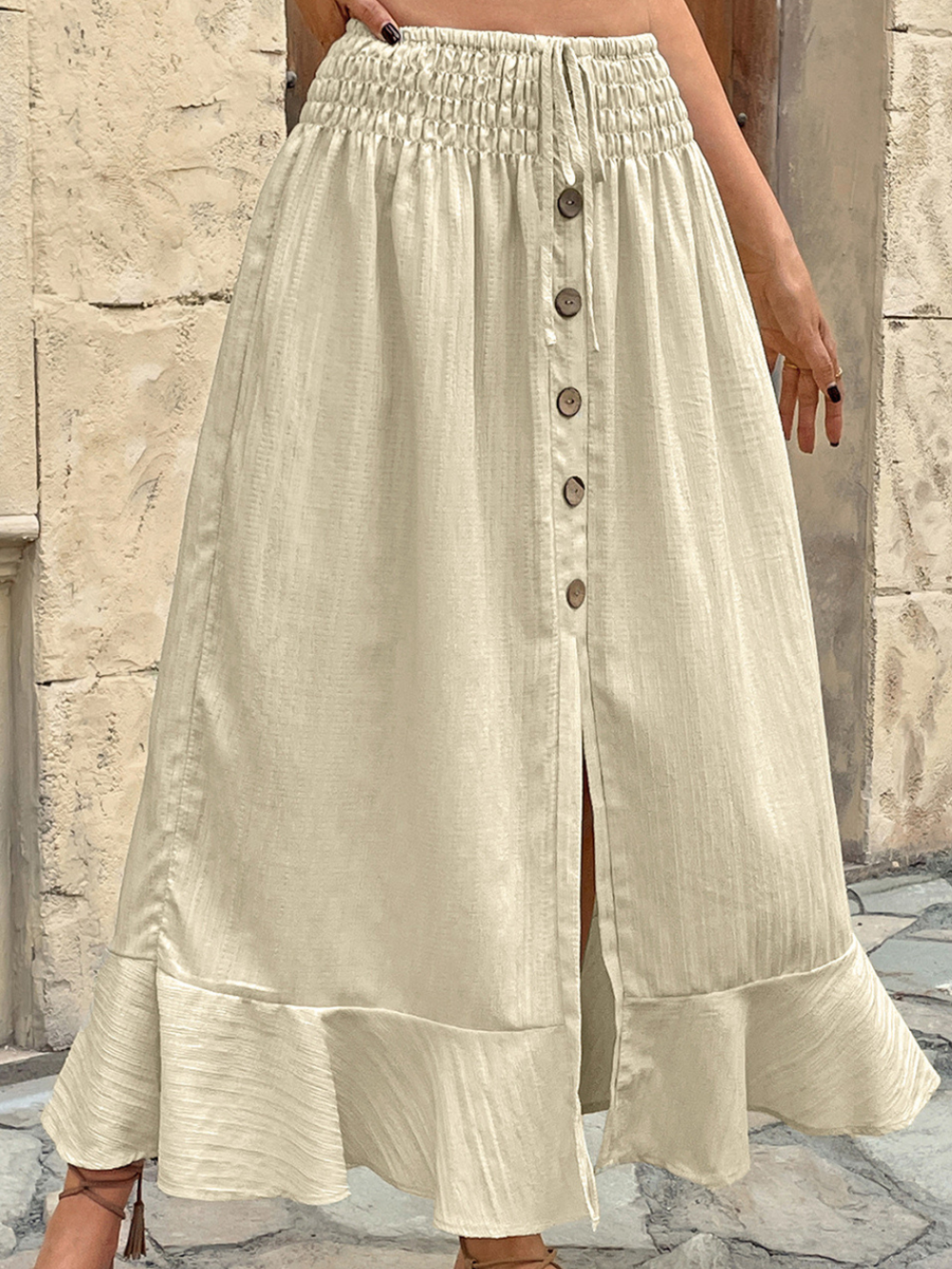 Solvivra The Easy Split Drawstring Skirt