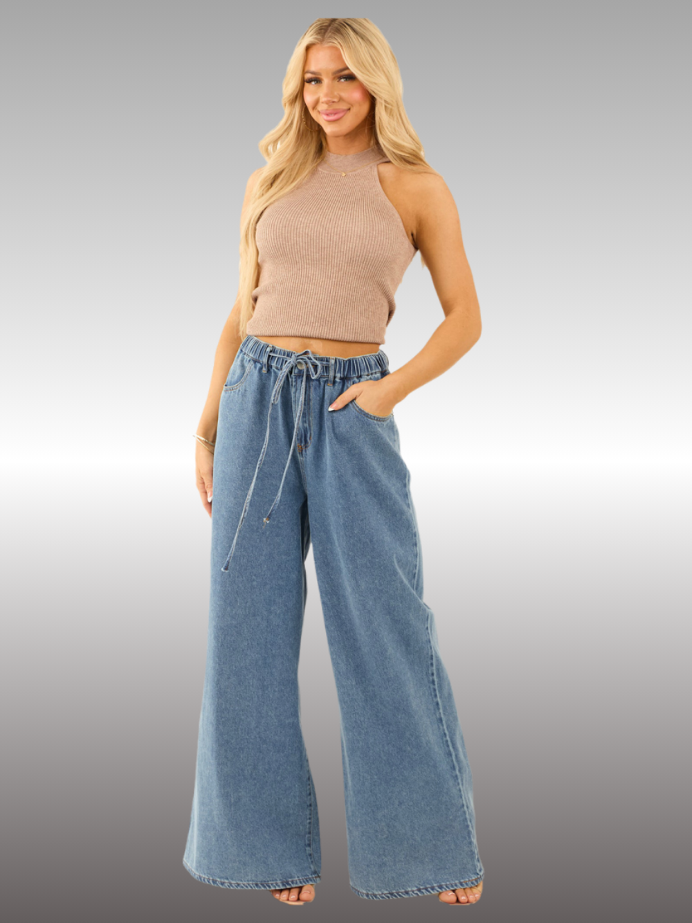 Solvivra Dusk Ease Drawstring Jeans