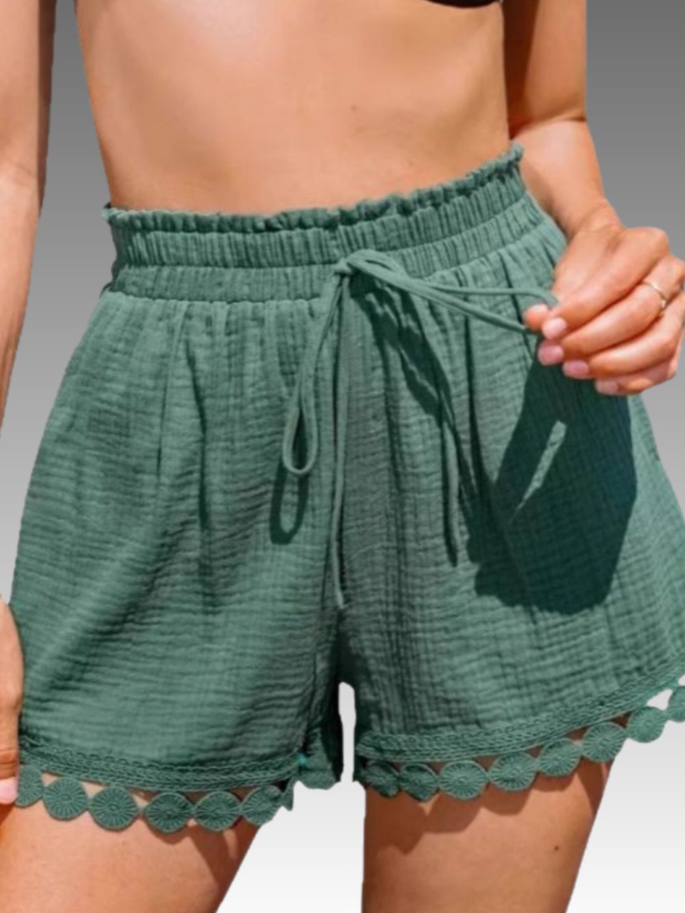 Solvivra Lush Loop Lace-up Shorts