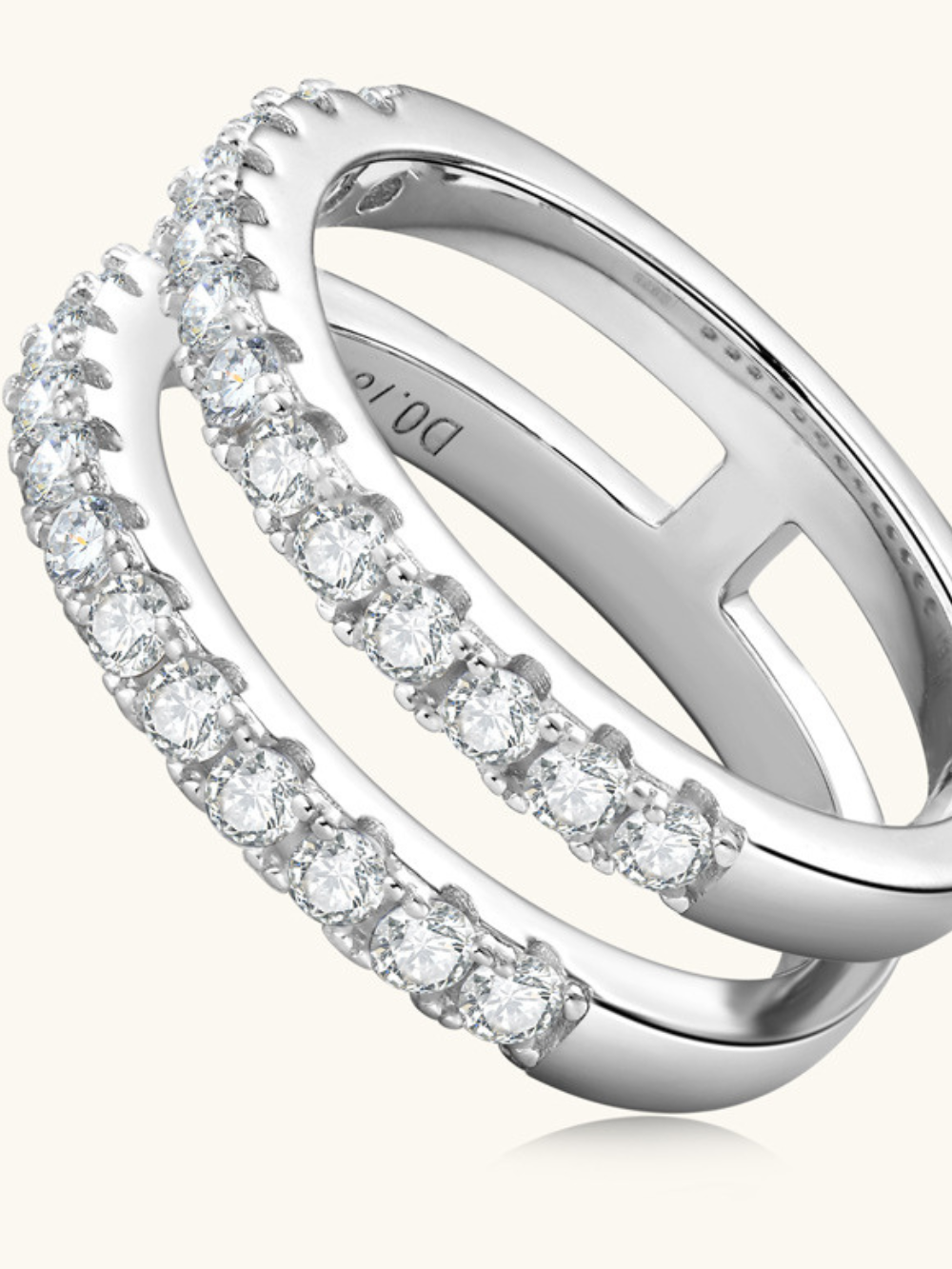 Solvivra Twin Gleam Moissanite Ring