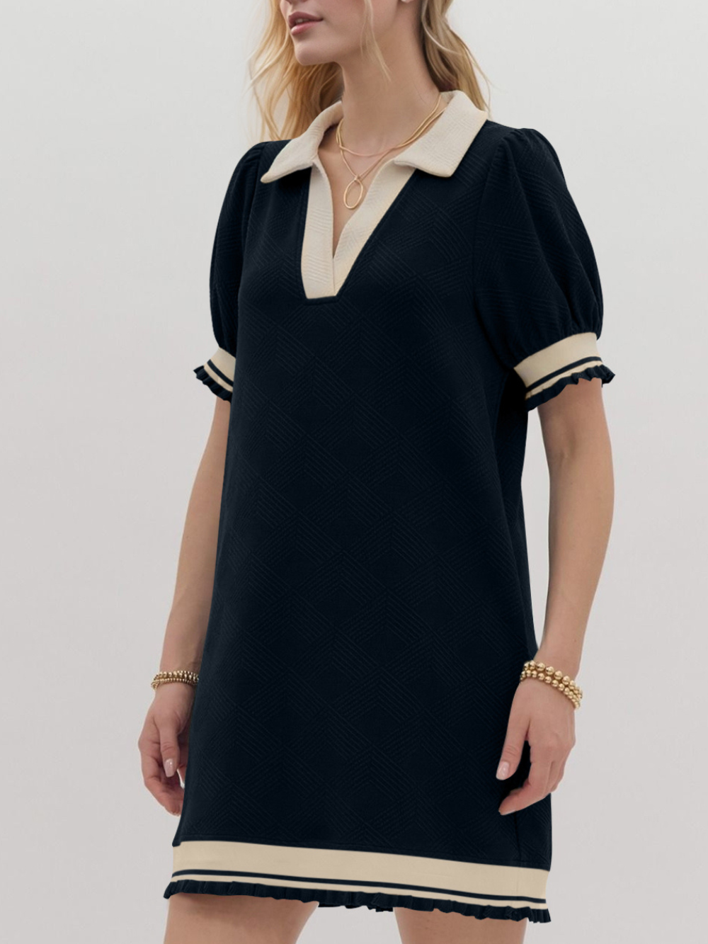 Solvivra Frill Edge Johnny Collar Mini Dress