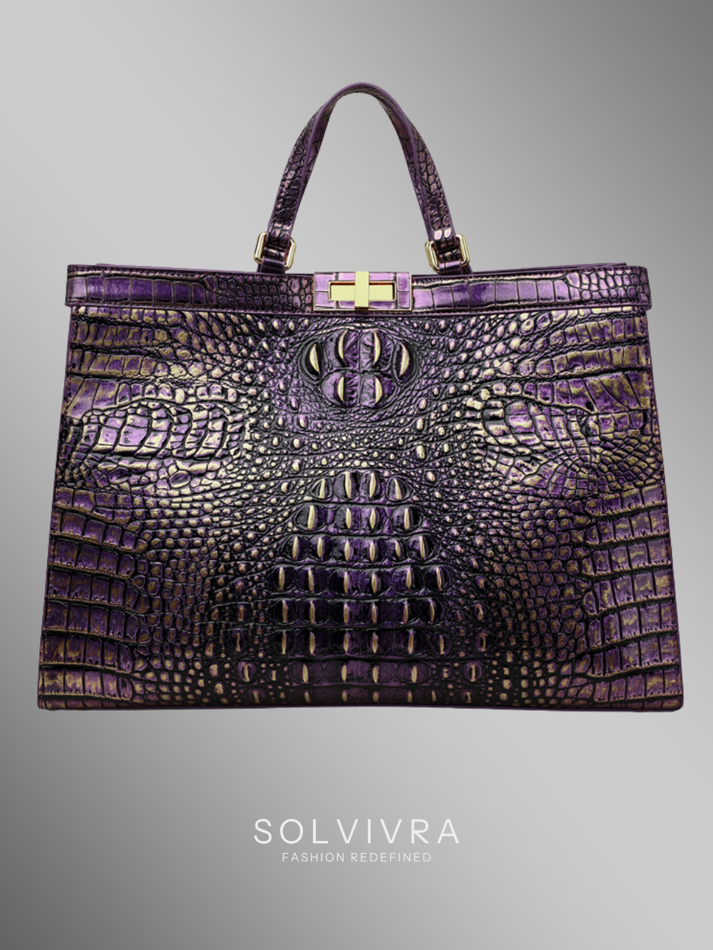 Solvivra Noir Lux Croco Satchel