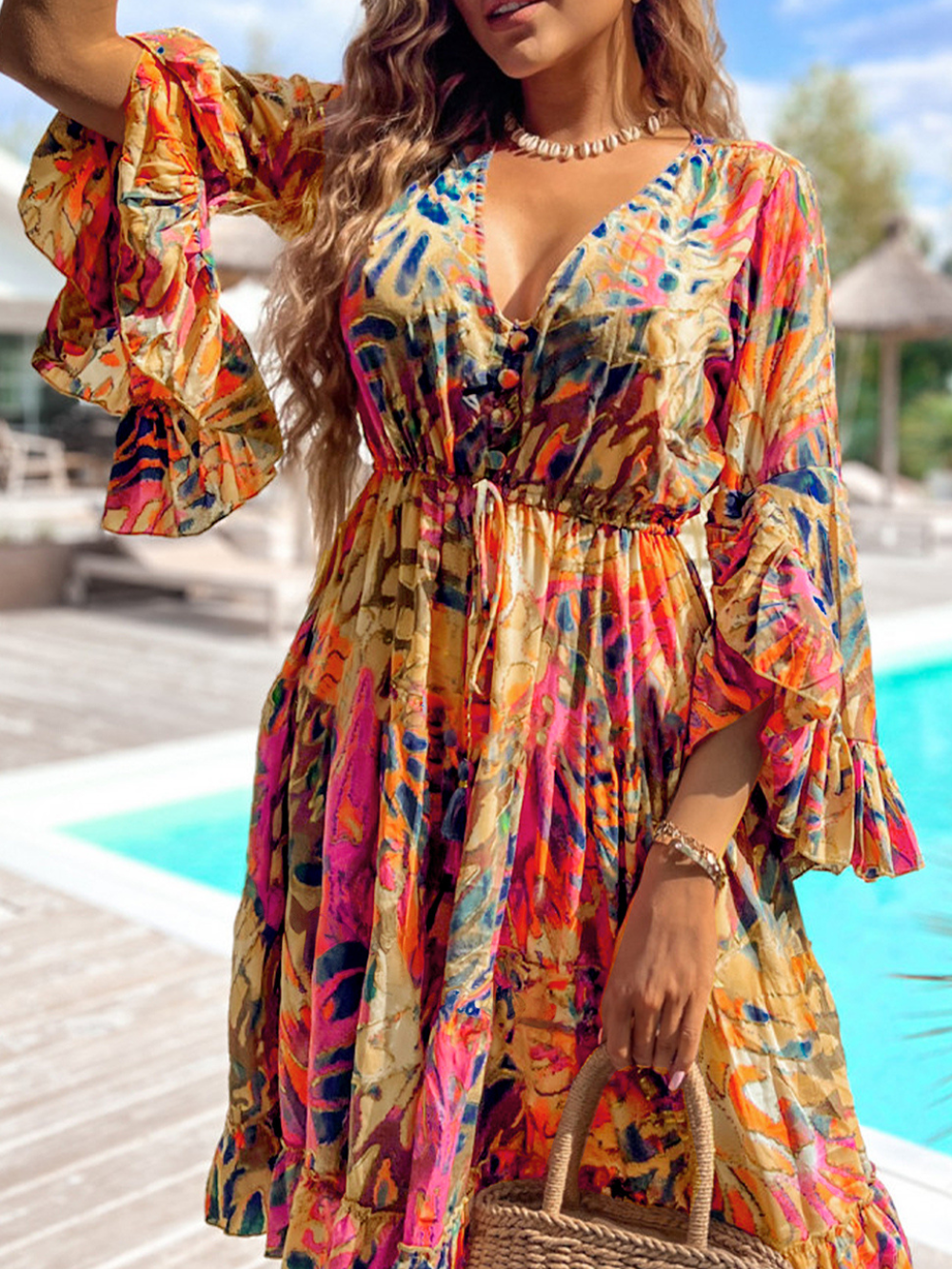 Solvivra Flare Fable Printed Dress