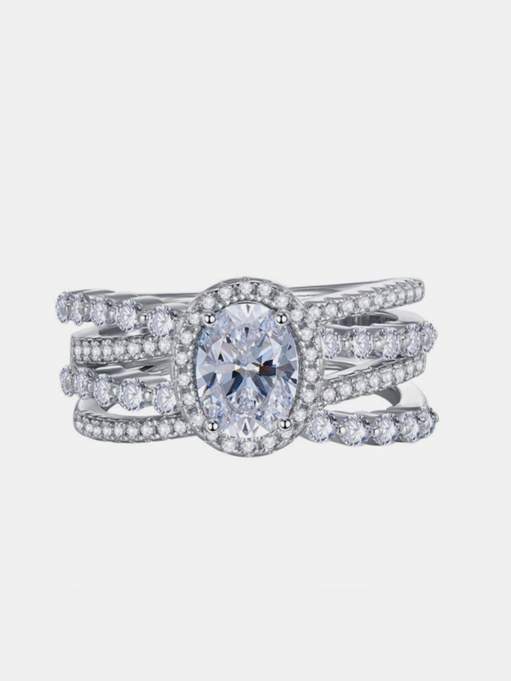 Solvivra Radiant Weave Moissanite Ring