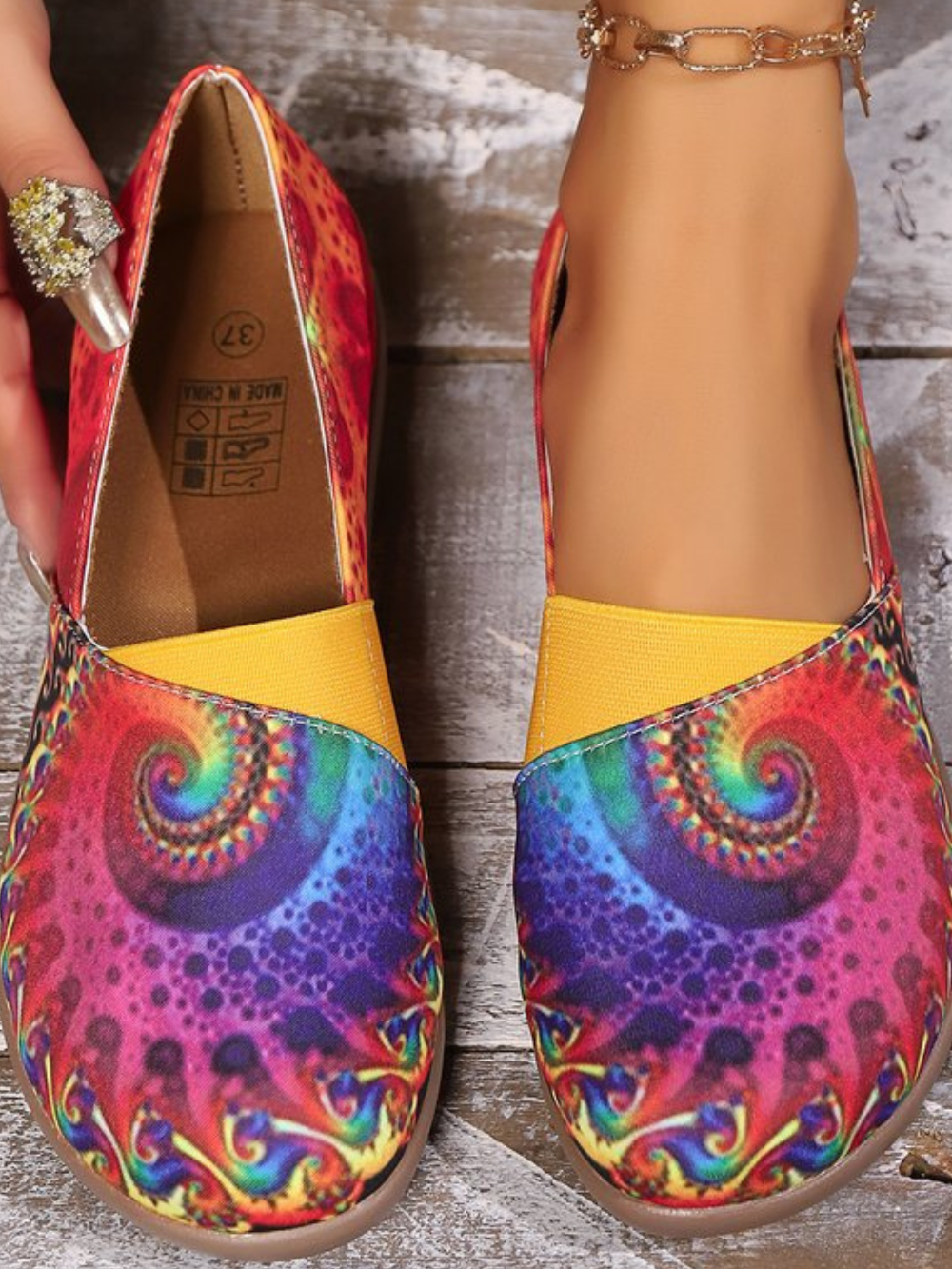 Solvivra Zaya Spiral Boho Slip-Ons