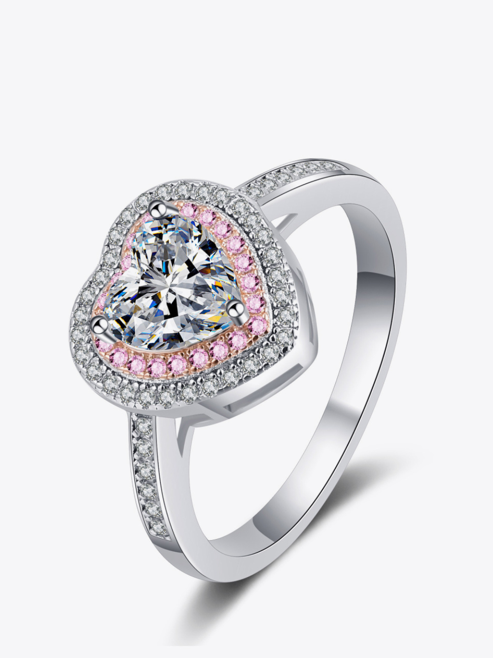 Solvivra Heart Blush Moissanite Ring