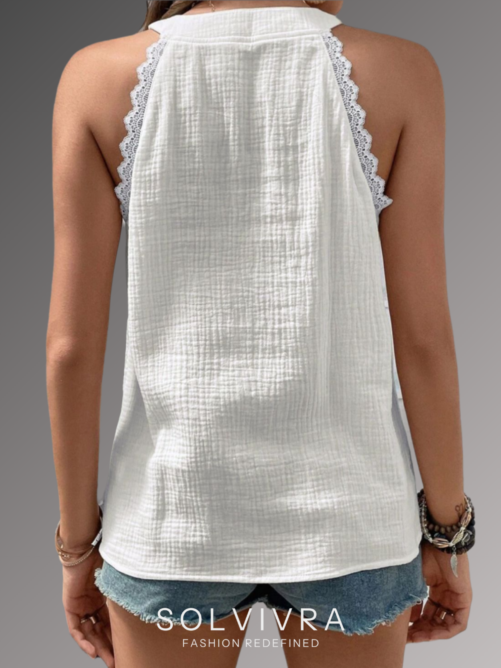 Solvivra Summer Ivory Sleeveless Top
