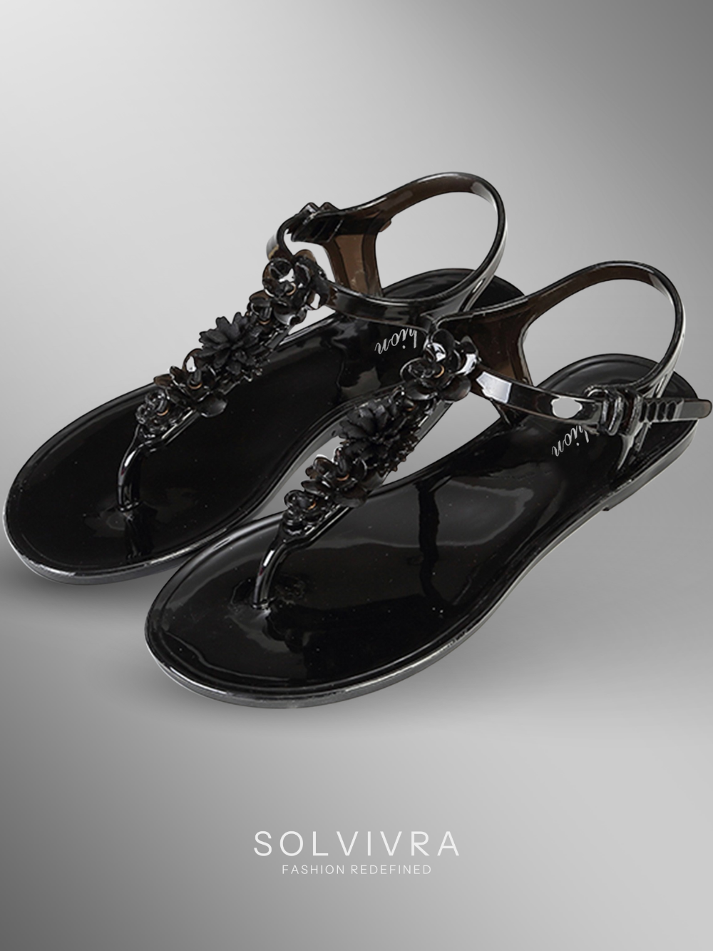 Solvivra Jelly Petal T-Strap Flats