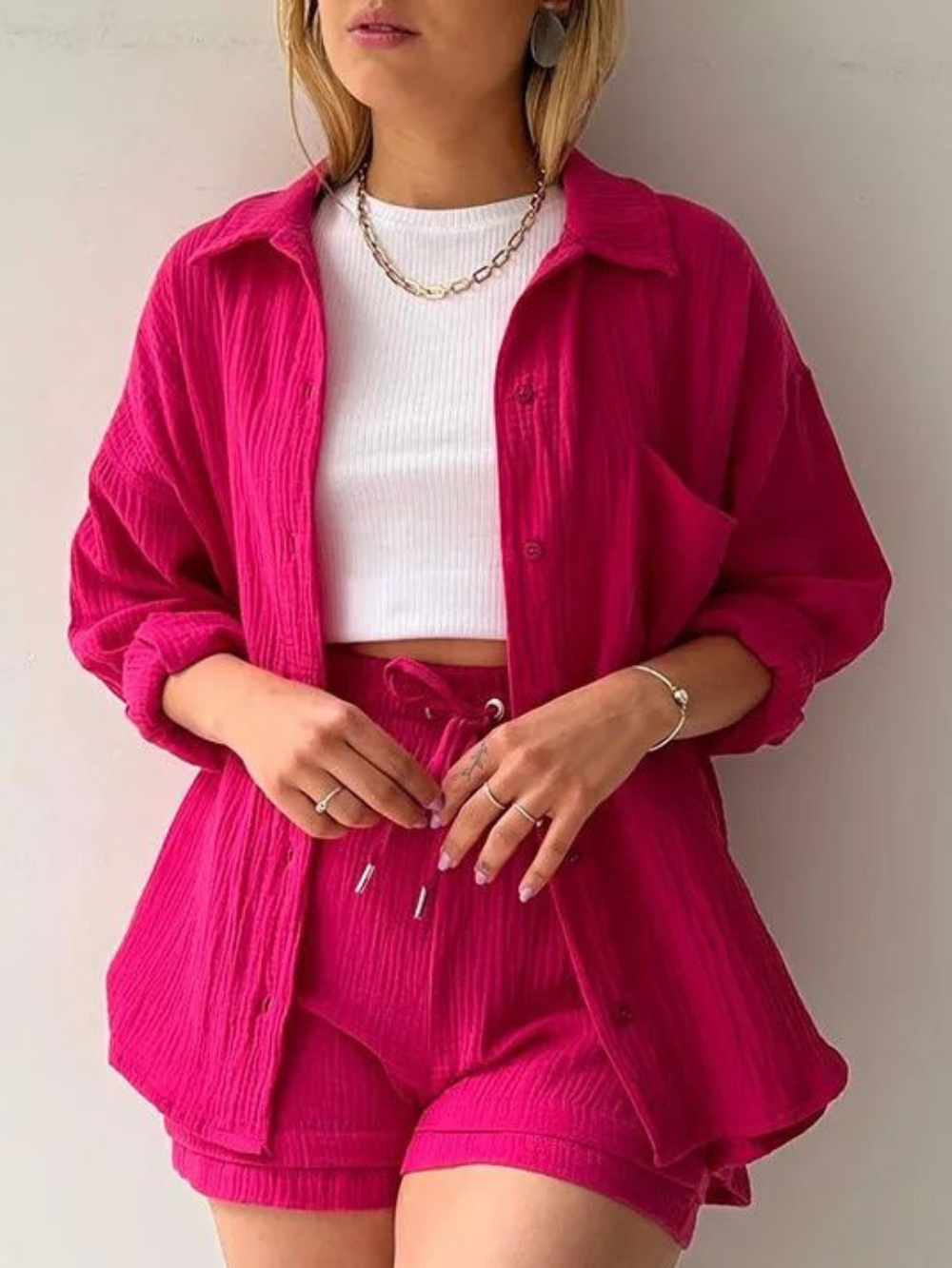 Solvivra Ruched Casual Chic Comfort Suit