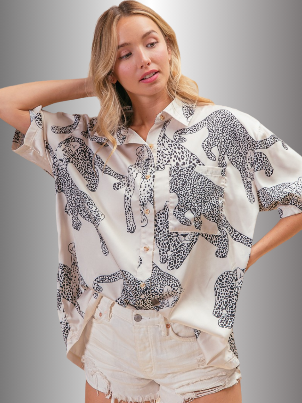 Solvivra Satin Safari Blouse