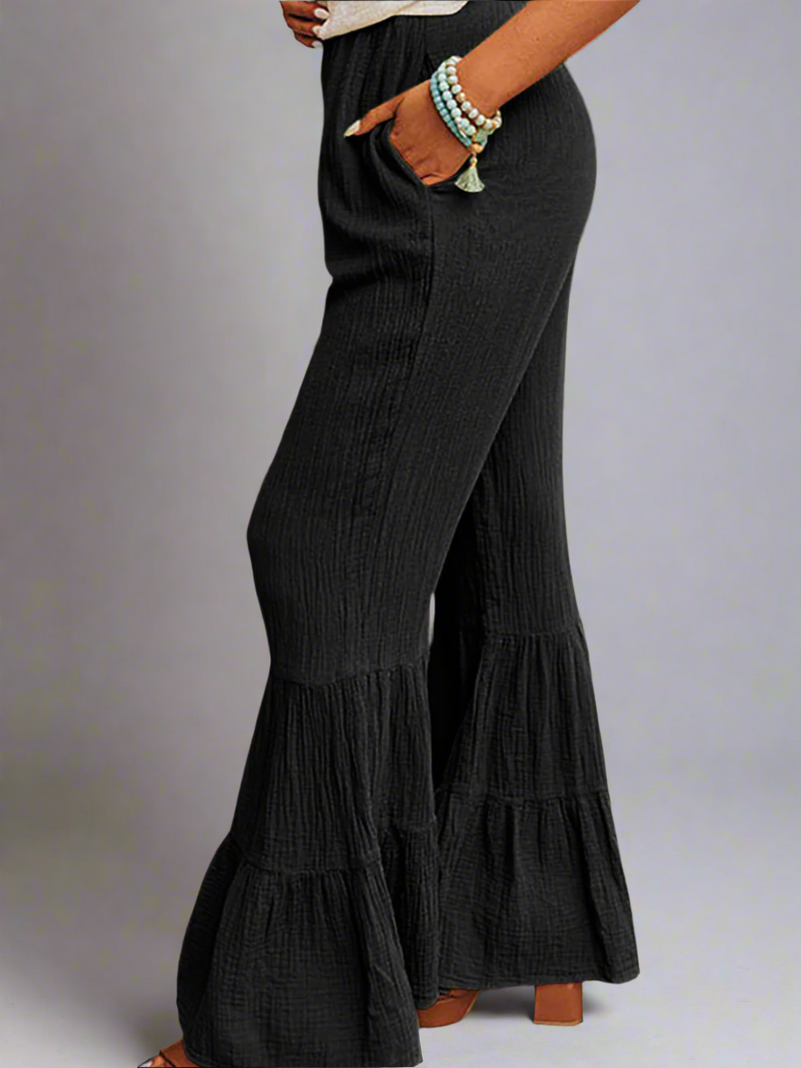 Solvivra Ruffle Rise High Waist Pants