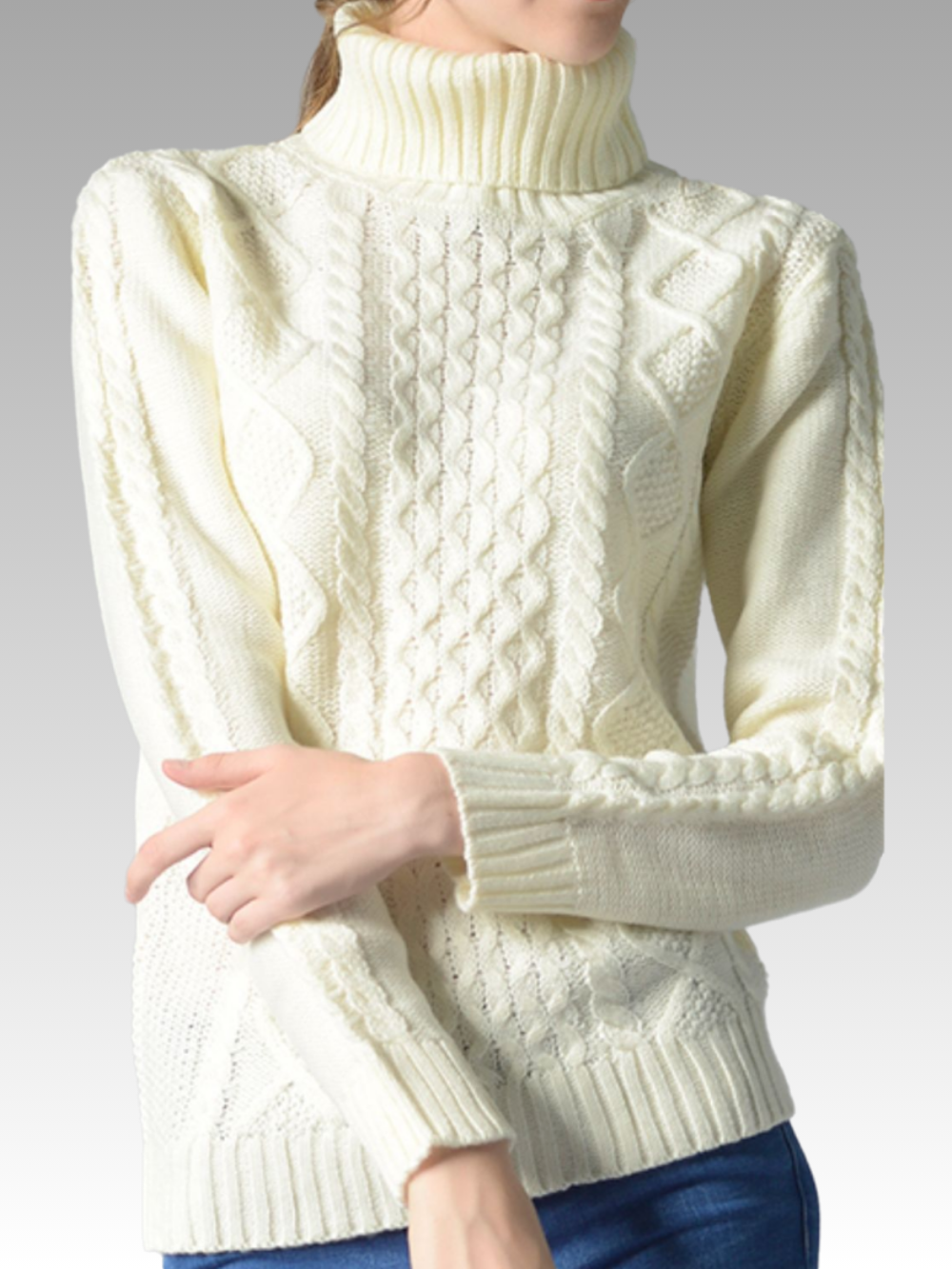 Solvivra Alpine Glow Cable-Knit Sweater