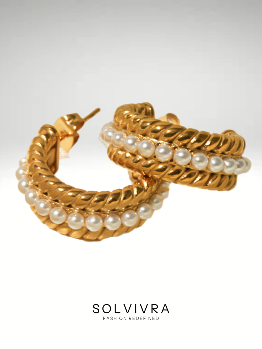 Solvivra Pearl Curve Earrings
