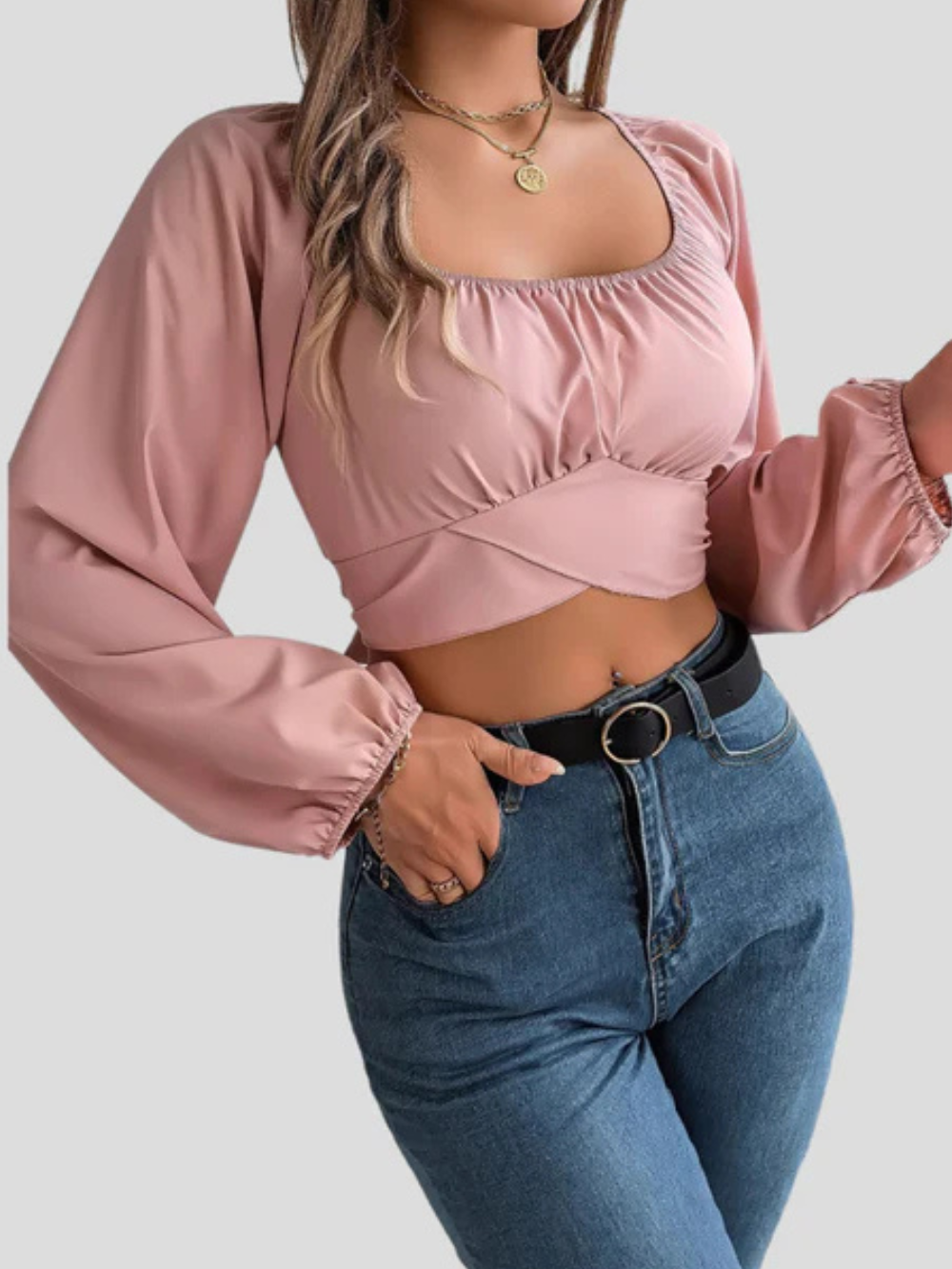 Solvivra Celestia Lantern Sleeve Midriff