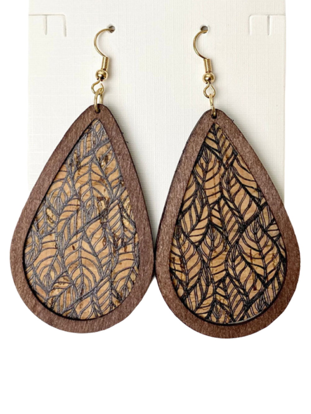 Solvivra Carved Calm Teardrop Earrings