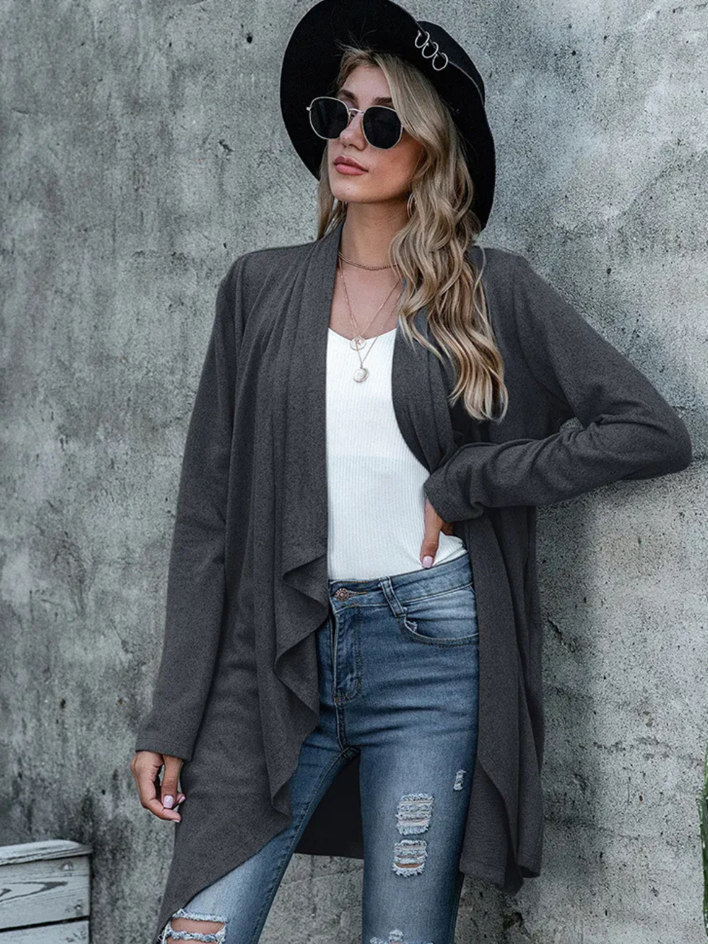 Solvivra Gray Luxe Knitted Cardigan
