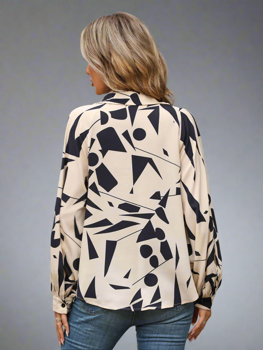 Solvivra Style Draft Johnny Collar Blouse
