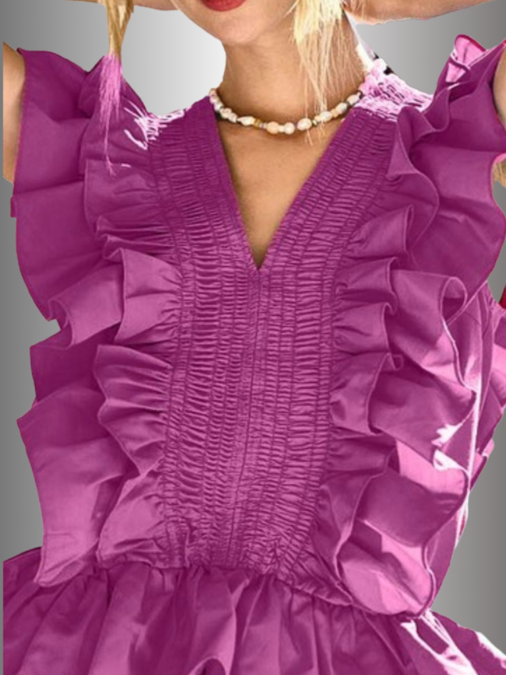 Solvivra Berry Crush Ruffled Top