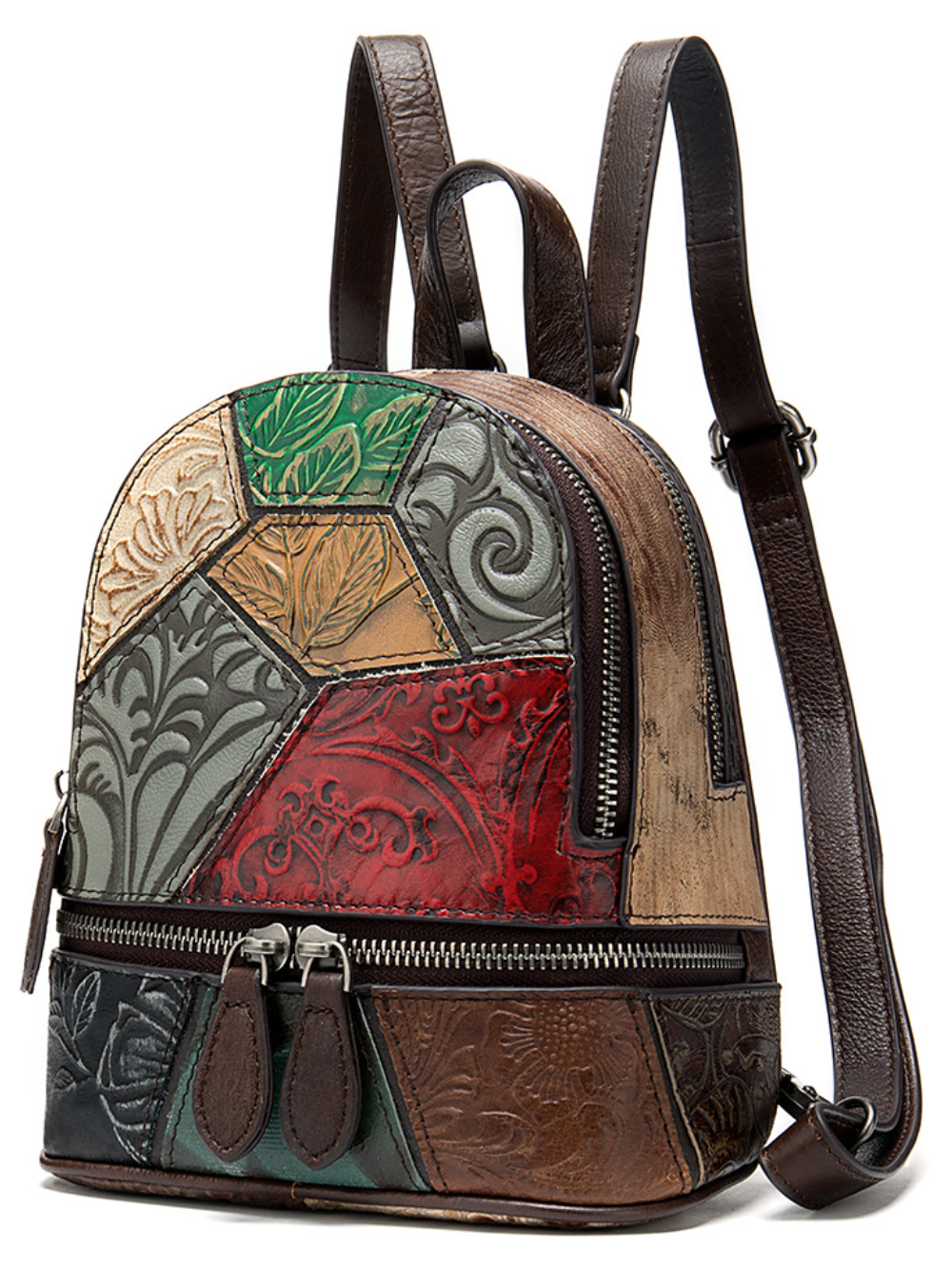 Solvivra Rugged Patch Leather Backpack